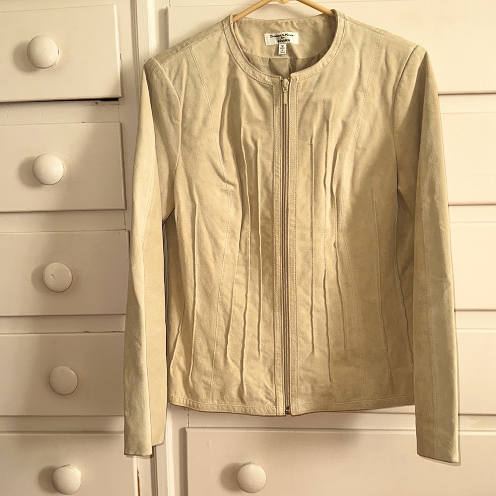 Yvonne le Marie for Revue Beige Leather Jacket